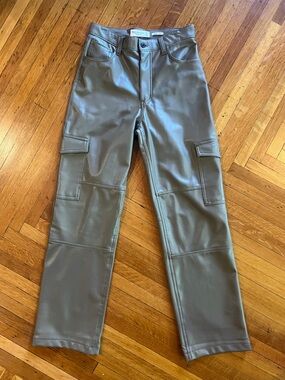 Faux Leather Cargo Pants